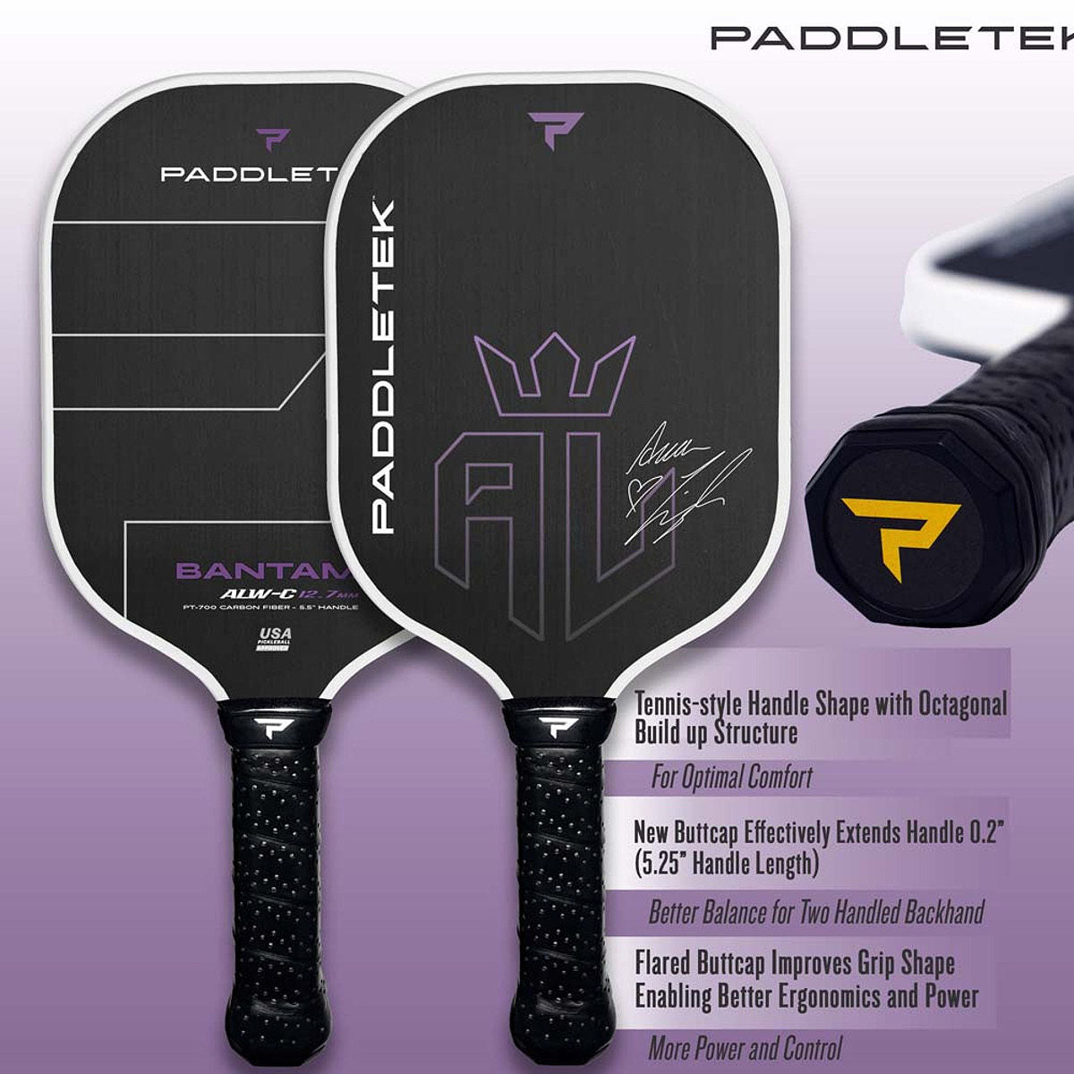14.3mm Paddletek Bantam ALW-C Pickleball Paddle