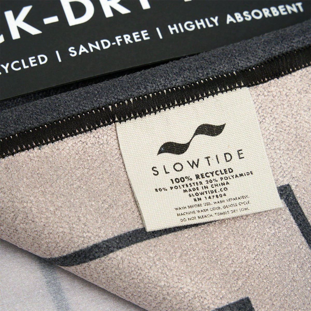 CRBN Performance Quick-Dry Towel Recycled Tag