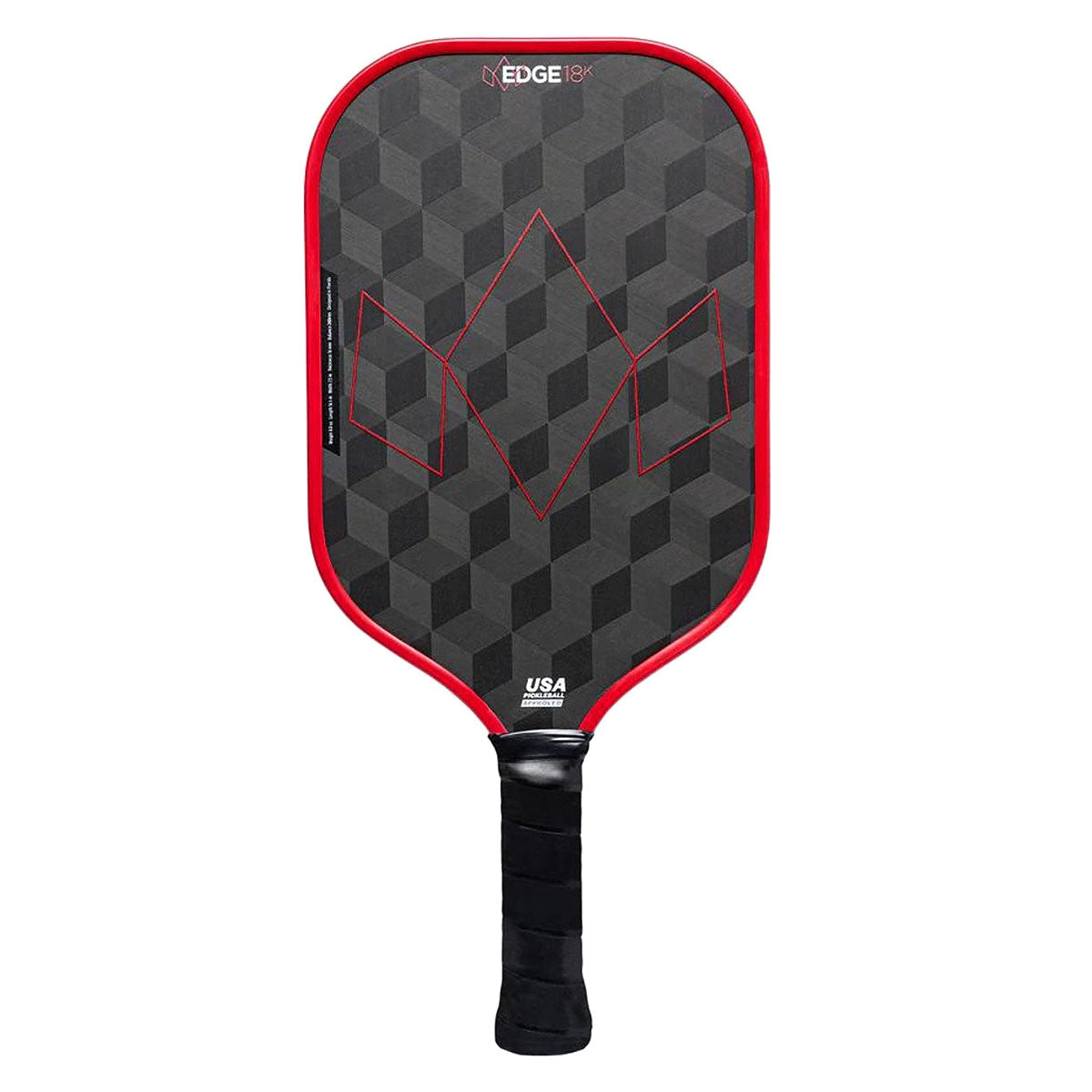 Diadem Edge 18k Carbon Fiber Pickleball Paddle Red - Back
