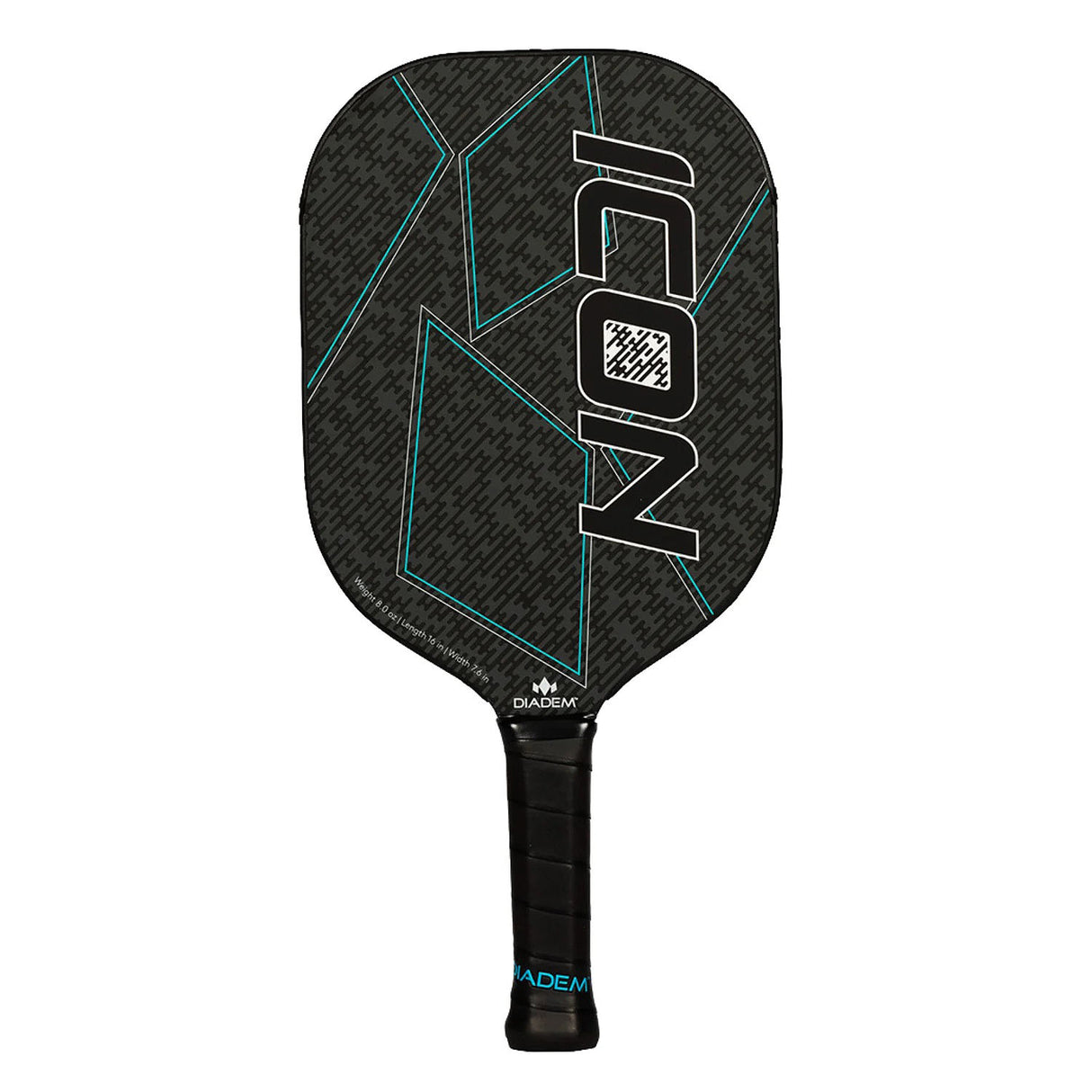 Diadem Icon V1 Graphite Pickleball Paddle Black Front
