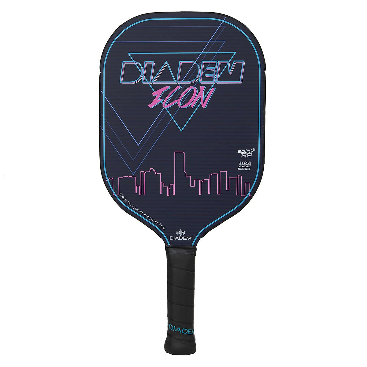 Diadem Icon V1 Graphite Pickleball Paddle Miami Vice back