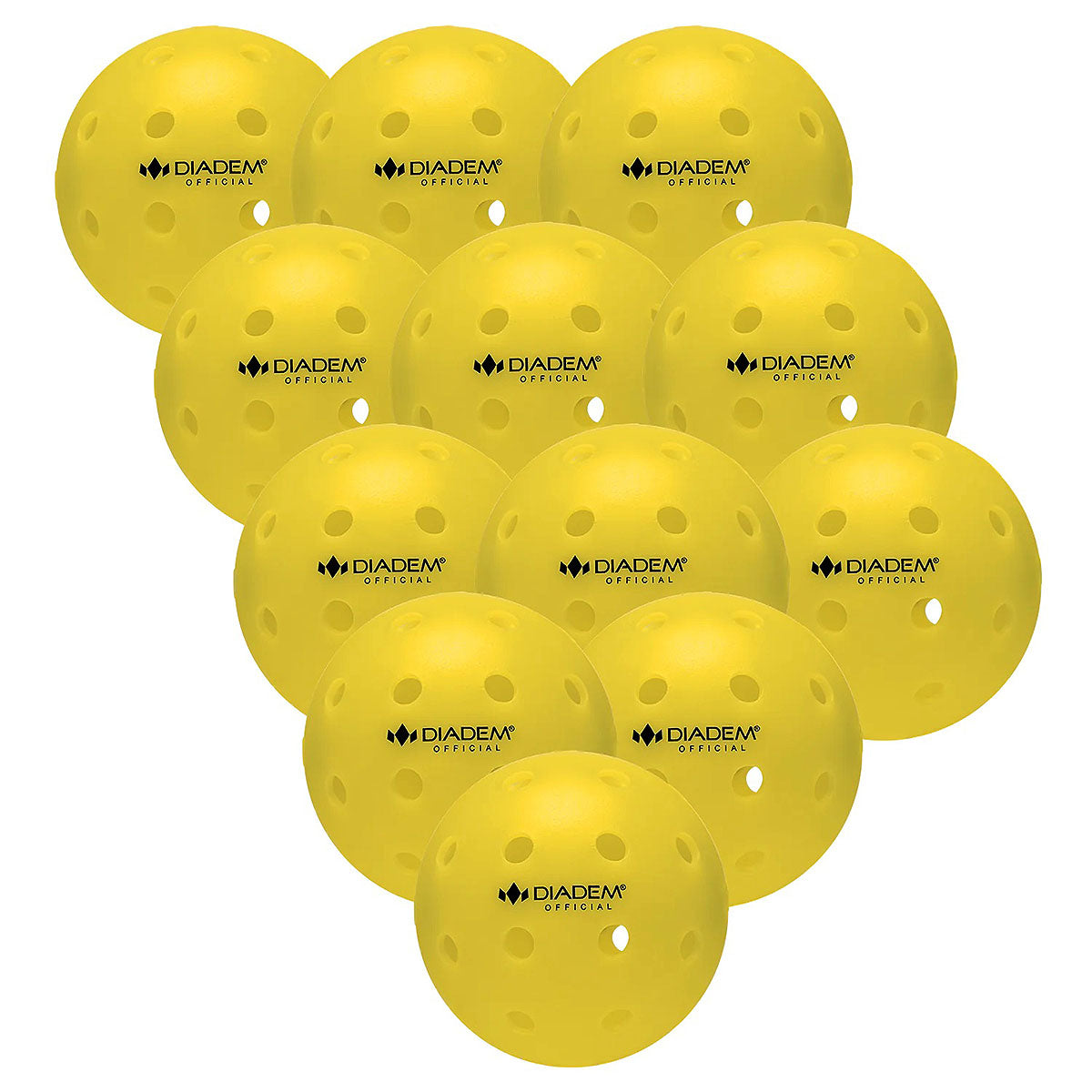 Diadem The Official Outdoor Pickleballs Yellow 12 Pack