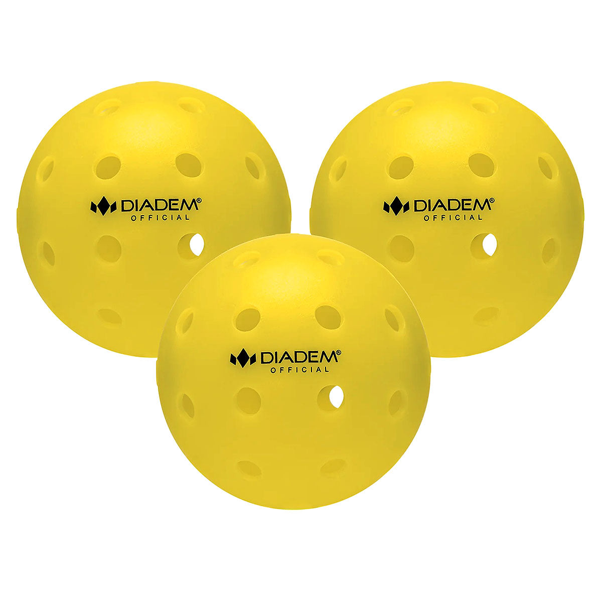 Diadem The Official Premier Outdoor Pickleballs 3 Pack Yellow