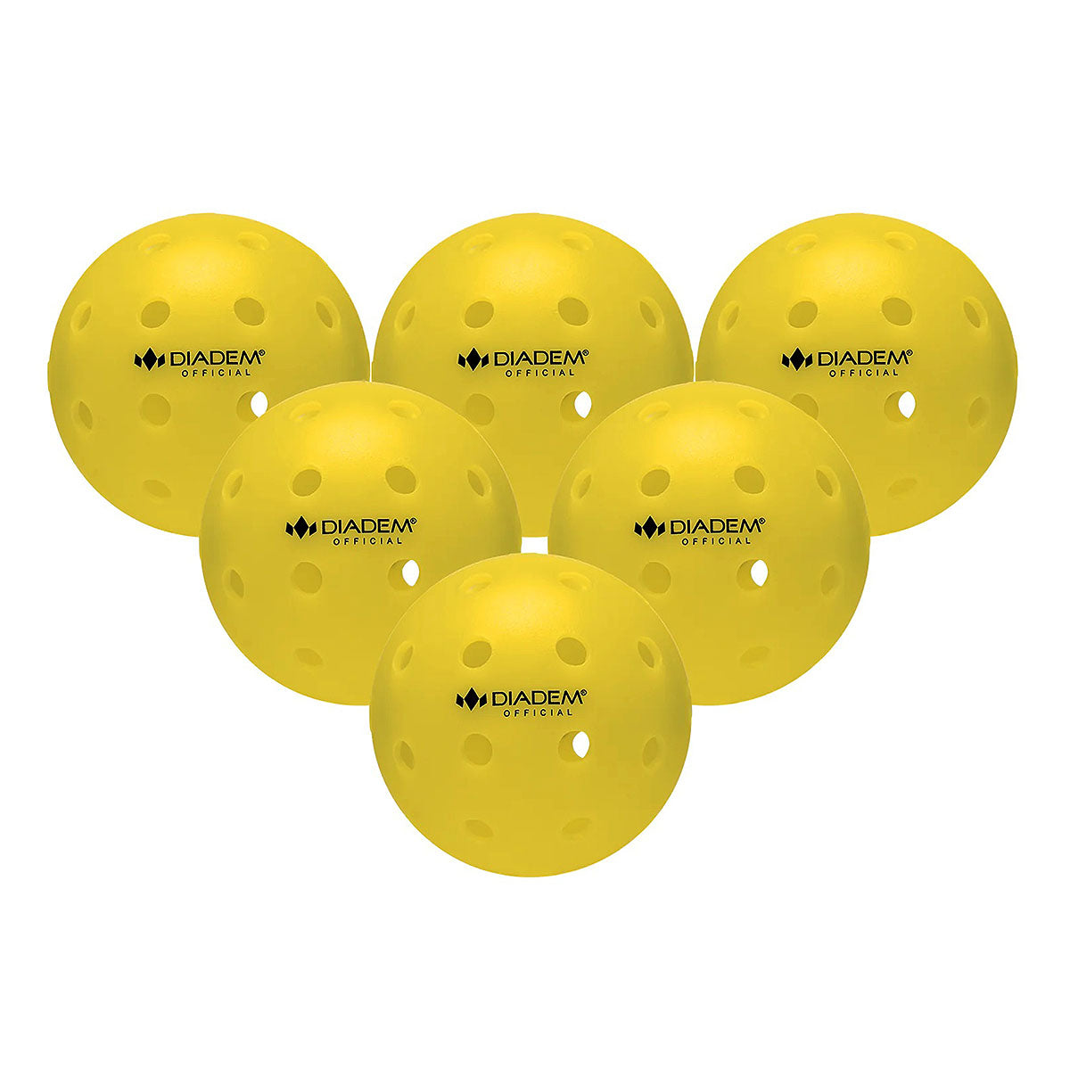 Diadem The Official Premier Outdoor Pickleballs Yellow 6 Pack