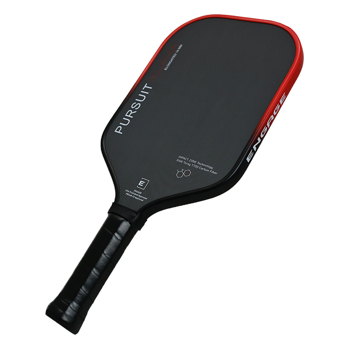 Engage Alpha Elongated Pickleball Paddle Red 14mm Angle