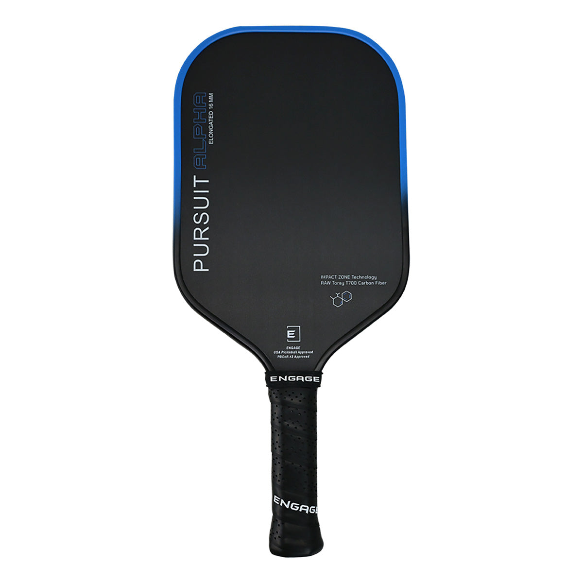 Engage Alpha Elongated Pickleball Paddle Blue 16mm Front