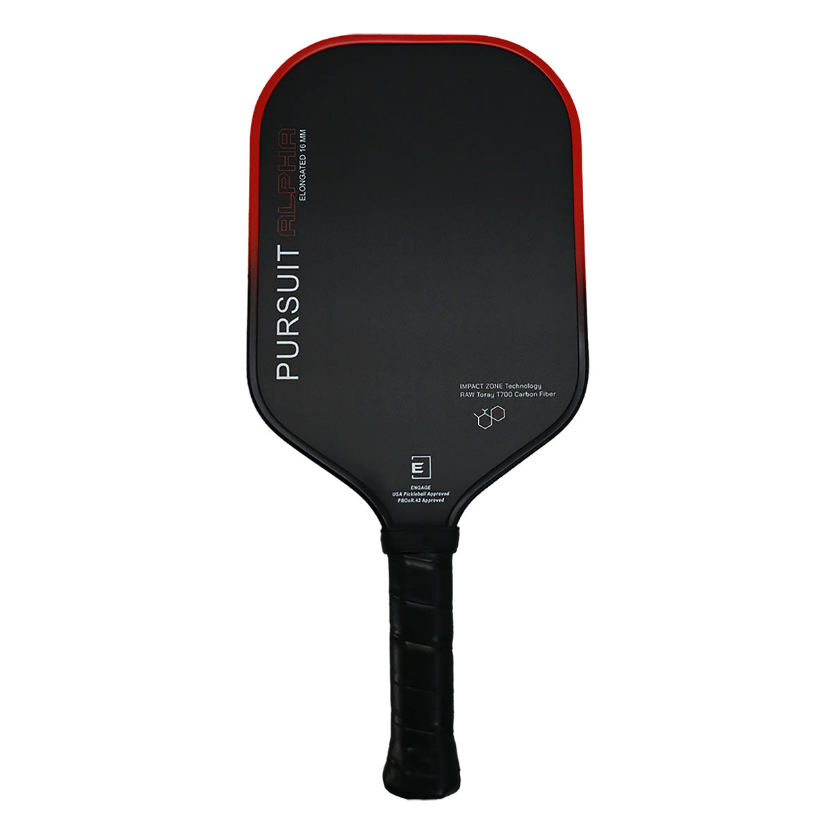 Engage Alpha Elongated Pickleball Paddle Red 16mm Front