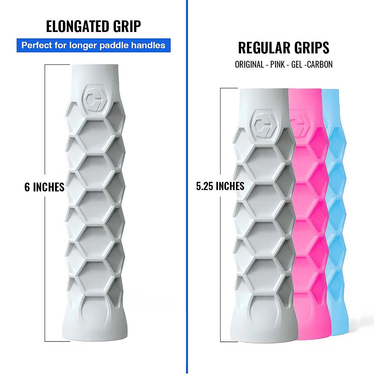 Hesacore Pickleball Elongated Grip Specs