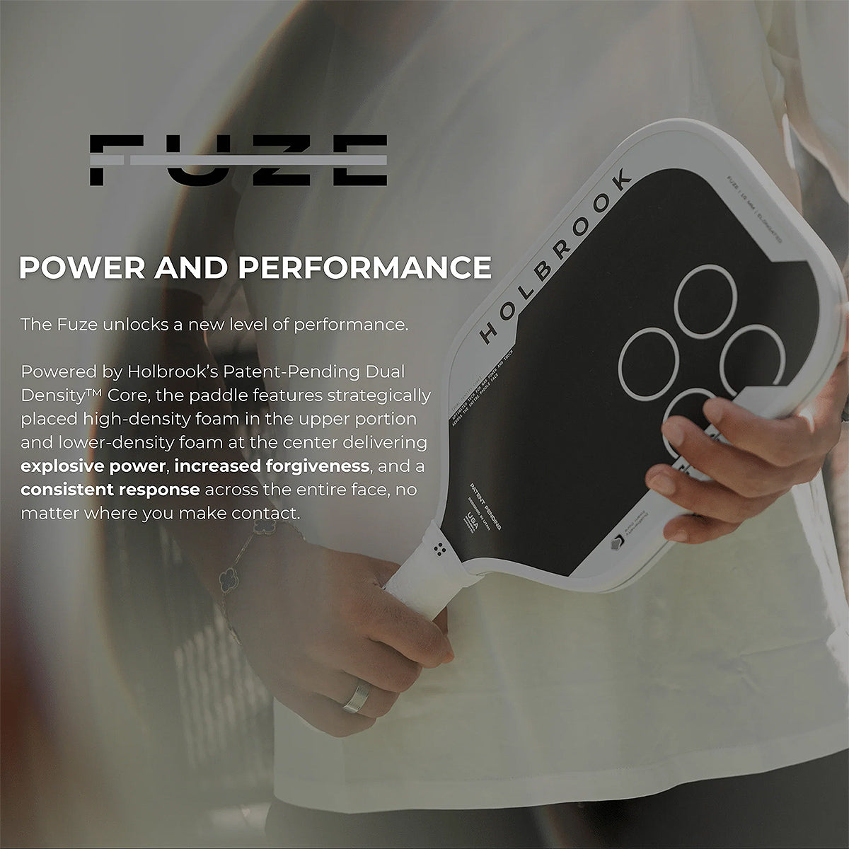 Holbrook Fuze Elongated 16mm Pickleball Paddle Specs 3