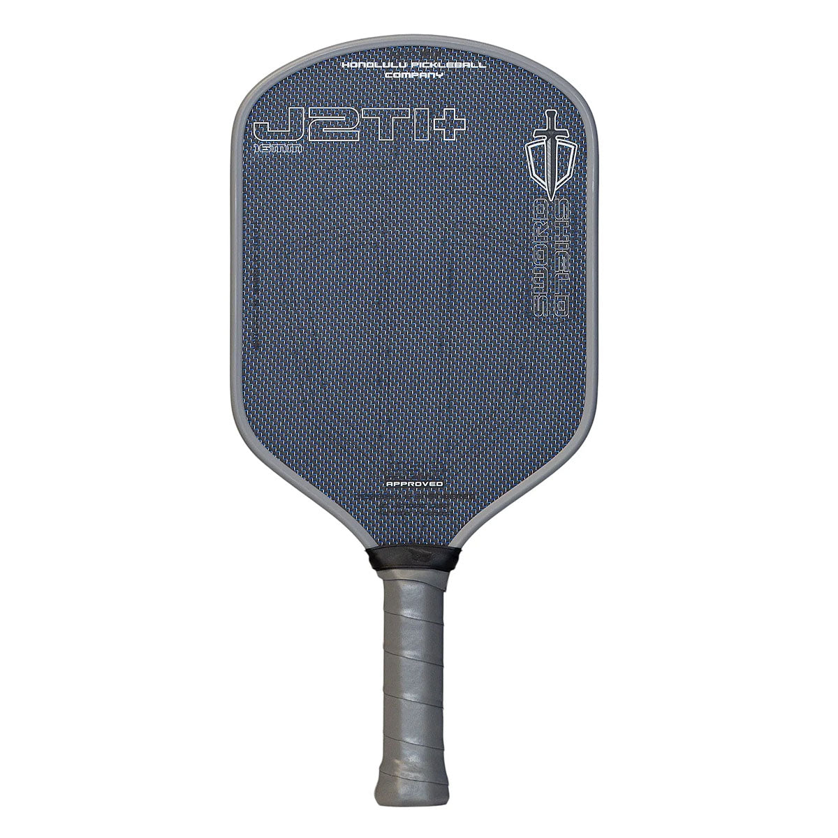 Honolulu Sword & Shield J2Ti+ Carbon & Titanium Pickleball Paddle Blue Front