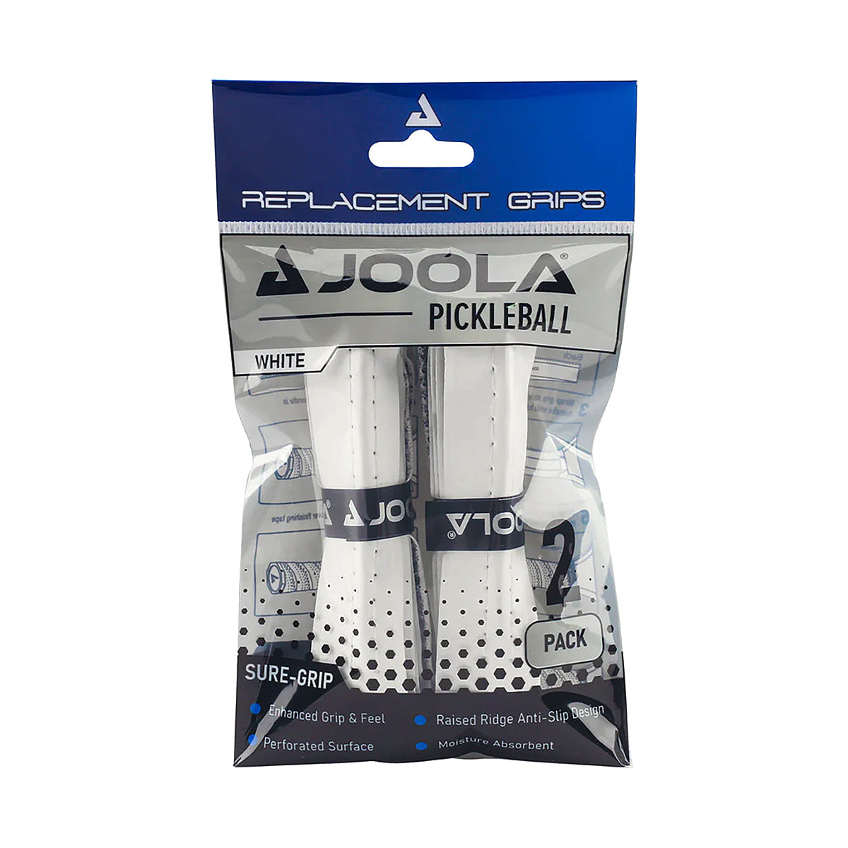 JOOLA Replacement White Ridge Grip (2 Pack) Front