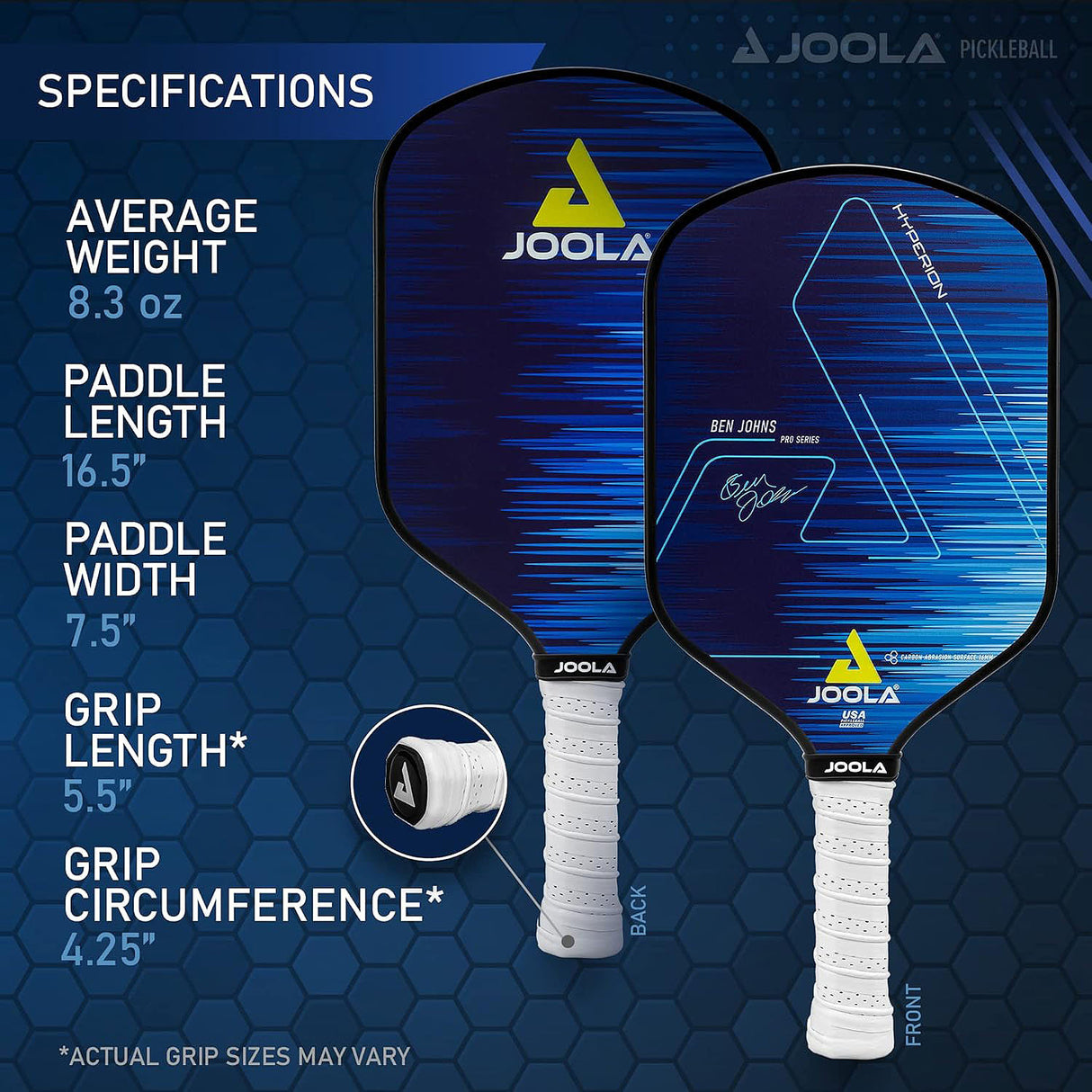 JOOLA Ben Johns Hyperion CAS Pickleball Paddle 16mm