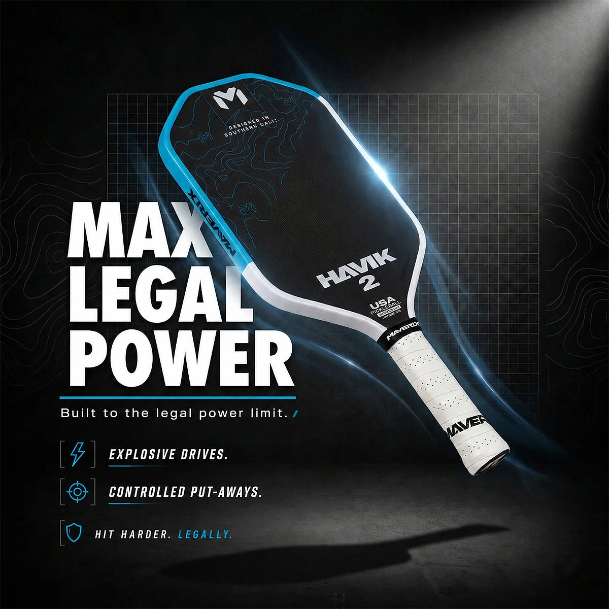 Maverix Havik 2 Elongated 15mm Pickleball Paddle Specs