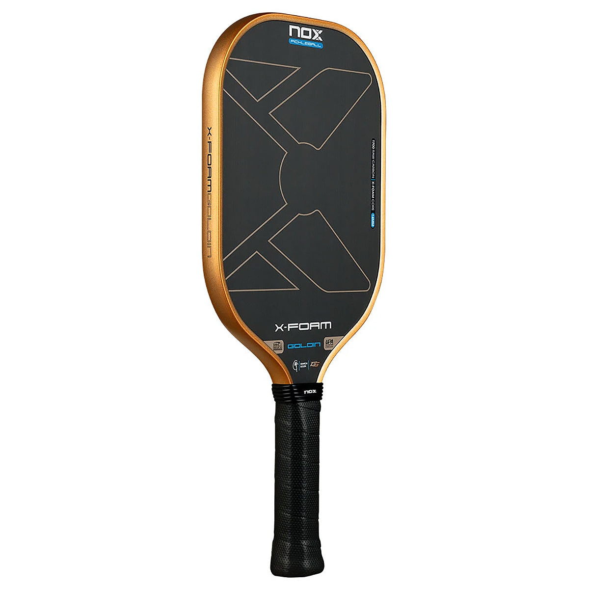 NOX X-Foam Goldin Elongated 14mm Pickleball Paddle Angle
