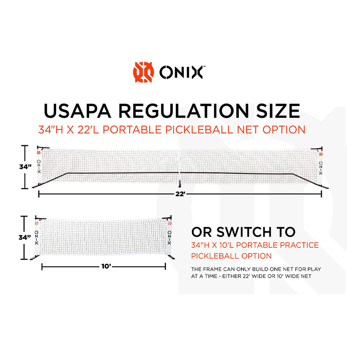 Onix 2 in 1 Portable Pickleball Net