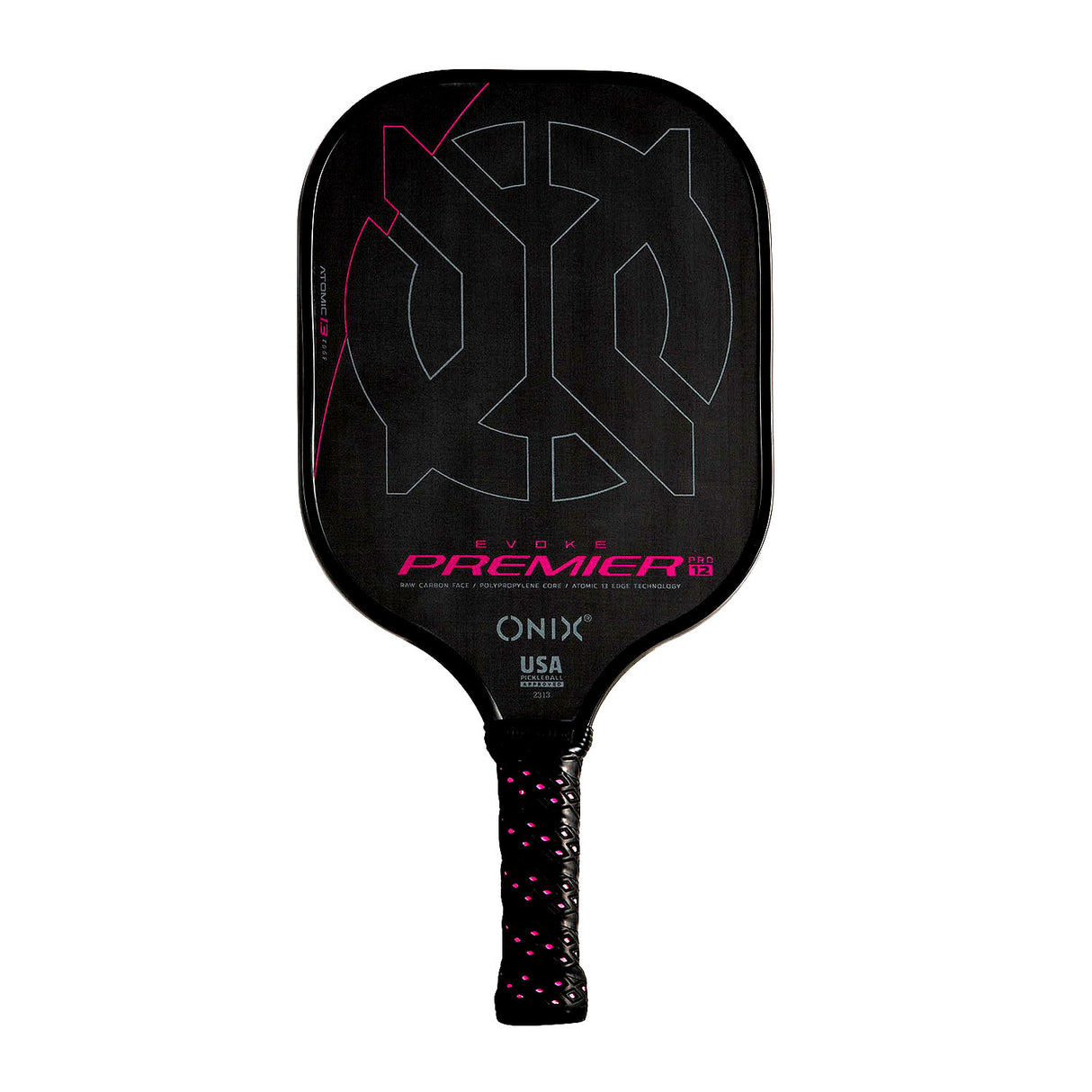 Onix Evoke Premiere Pro Raw Carbon Pickleball Paddle 12mm Pink