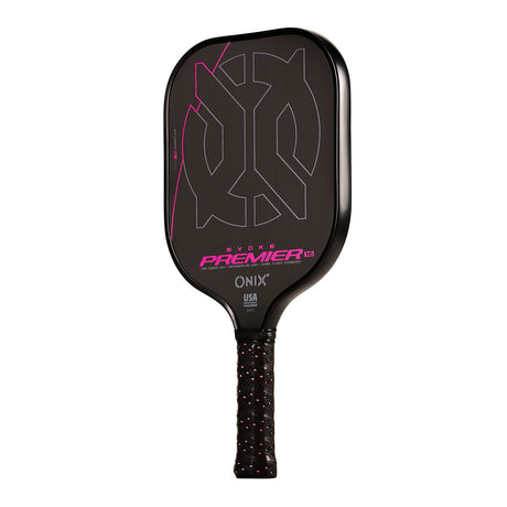 Onix Evoke Premiere Pro Raw Carbon Pickleball Paddle 16mm Pink Angle PIcture