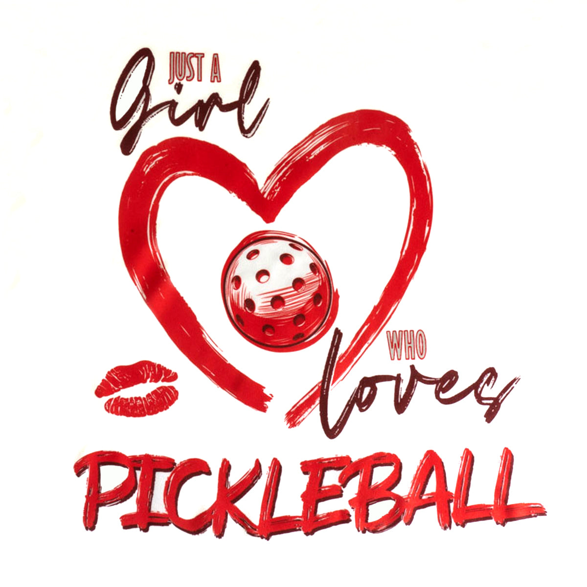 Just a Girl Who Loves Pickleball Women’s Racerback Tank Logo White