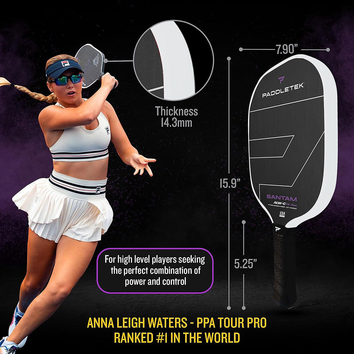 Bantam ALW-C Pickleball Paddle 14.3mm Paddletek