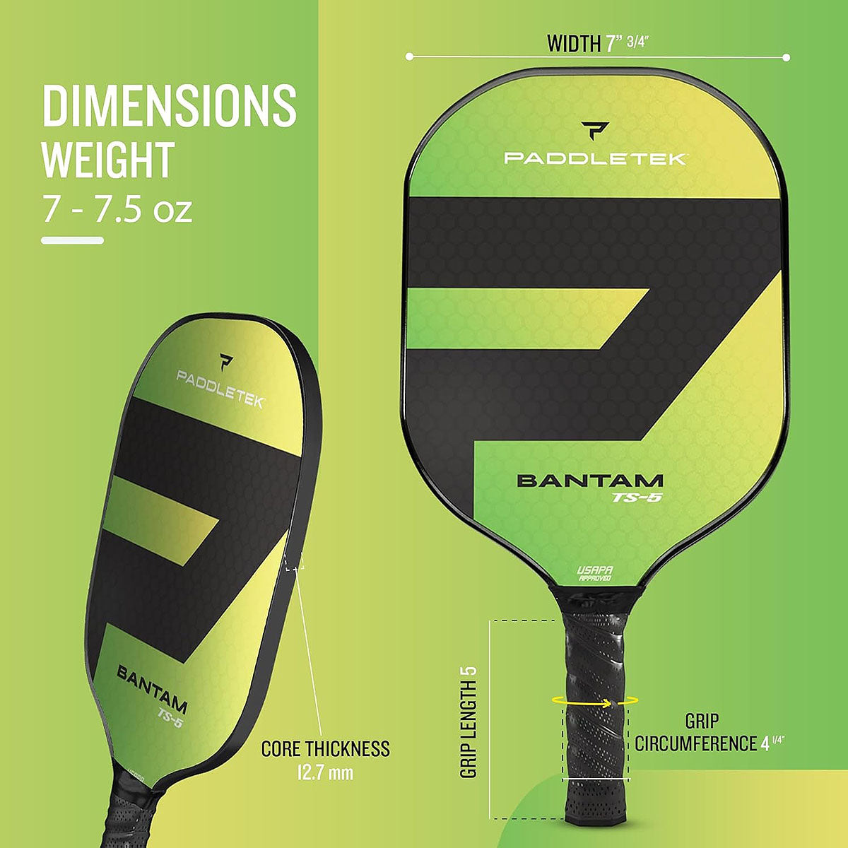 Paddletek Bantam TS-5 Pickleball Paddle Specs