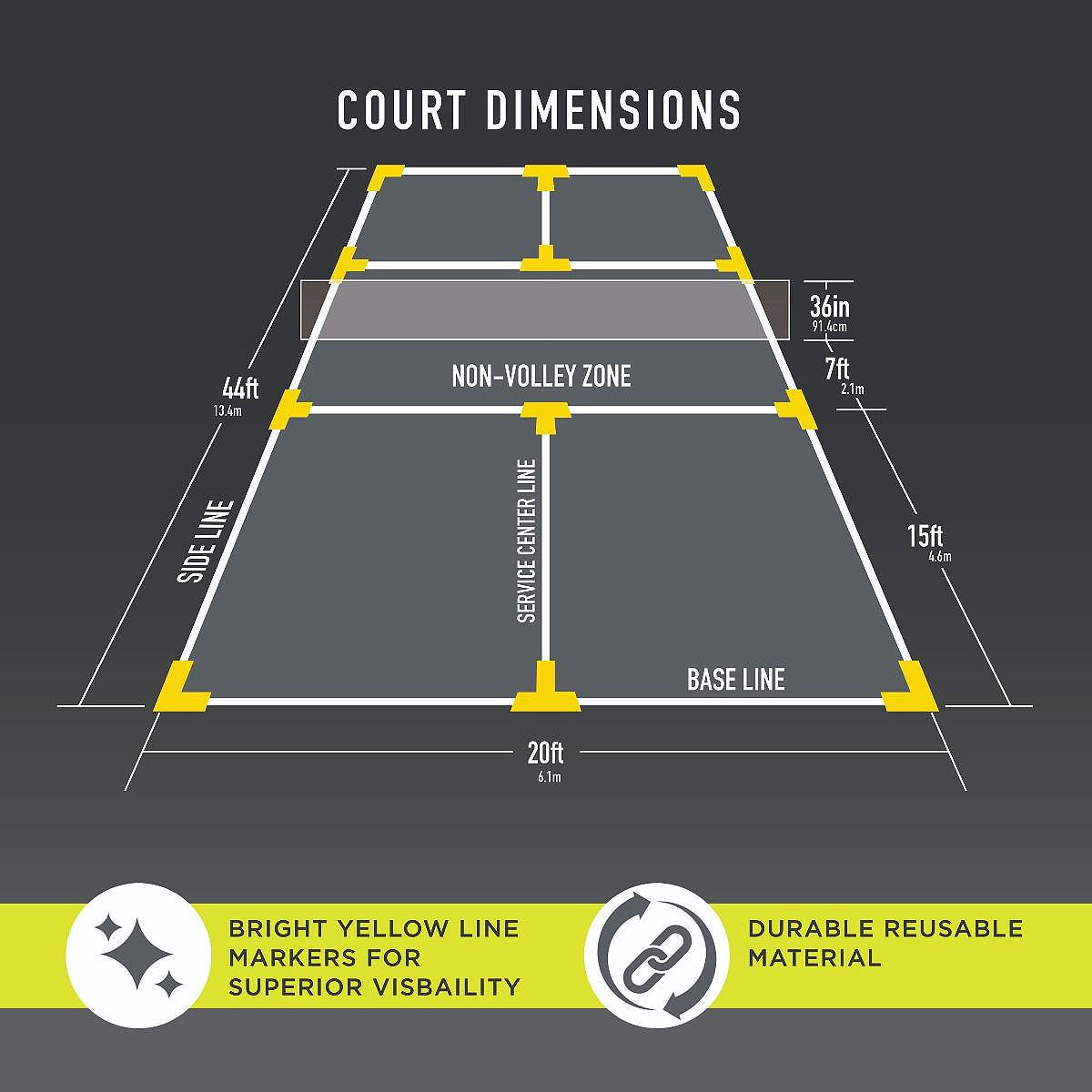 Franklin Pickleball Court Marking Kit Set-up