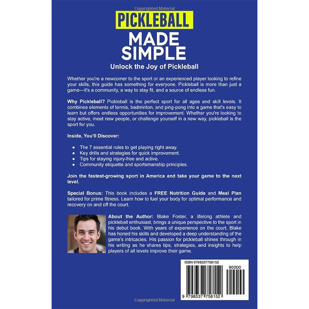 Pickleball Made Simple Paperback Book Back