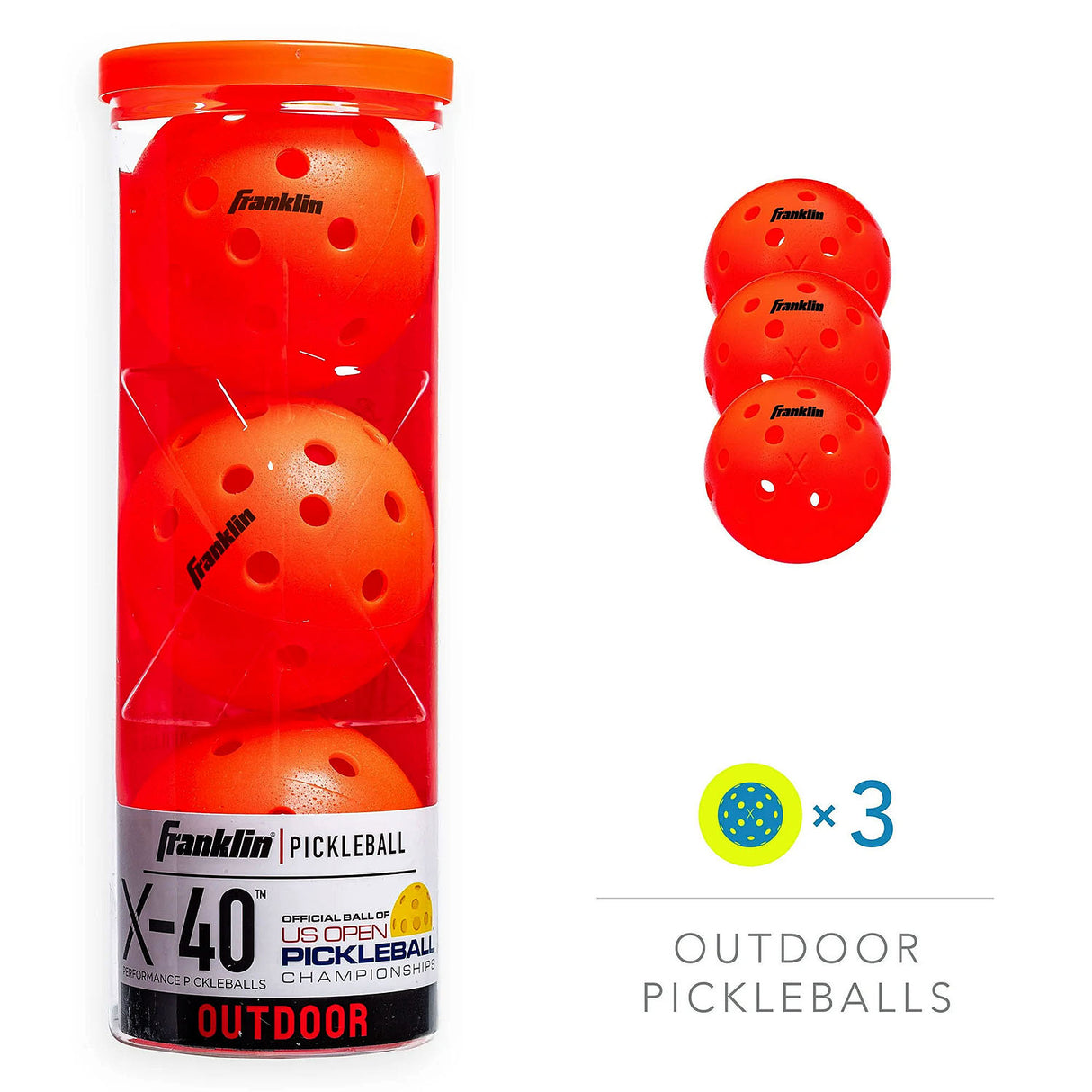 Pickleballs X 40 Outdoor 3 Ember Package