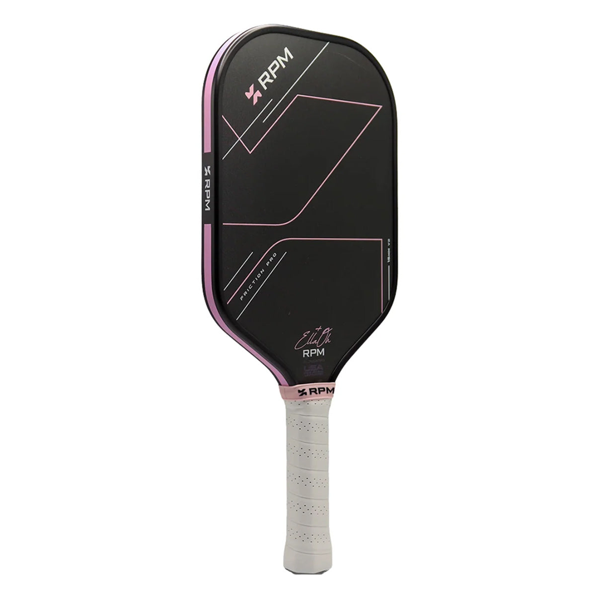 RPM Friction Pro V2 Elongated 16mm Pickleball Paddle Pink Angle