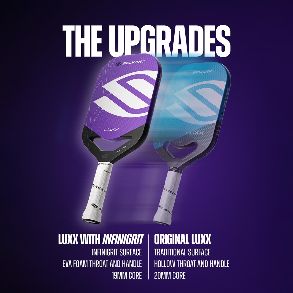 Selkirk Luxx Control Air Infinigrit paddle upgrades