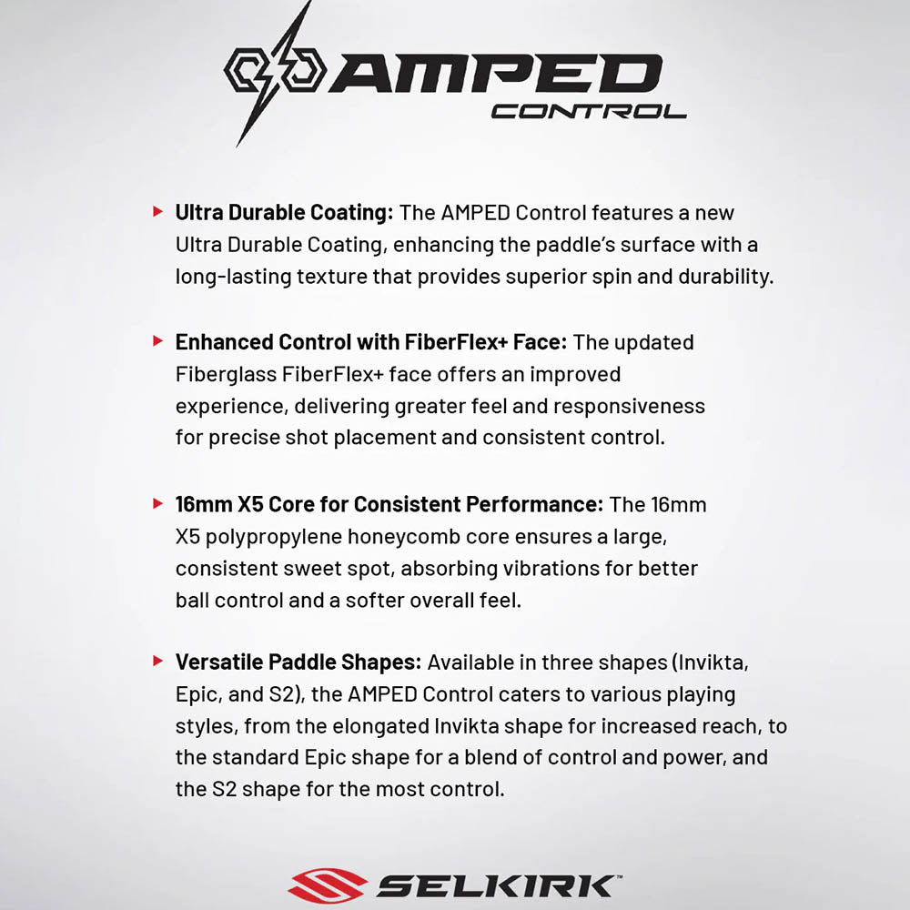 Selkirk Amped Control Invikta Pickleball Paddle - Features