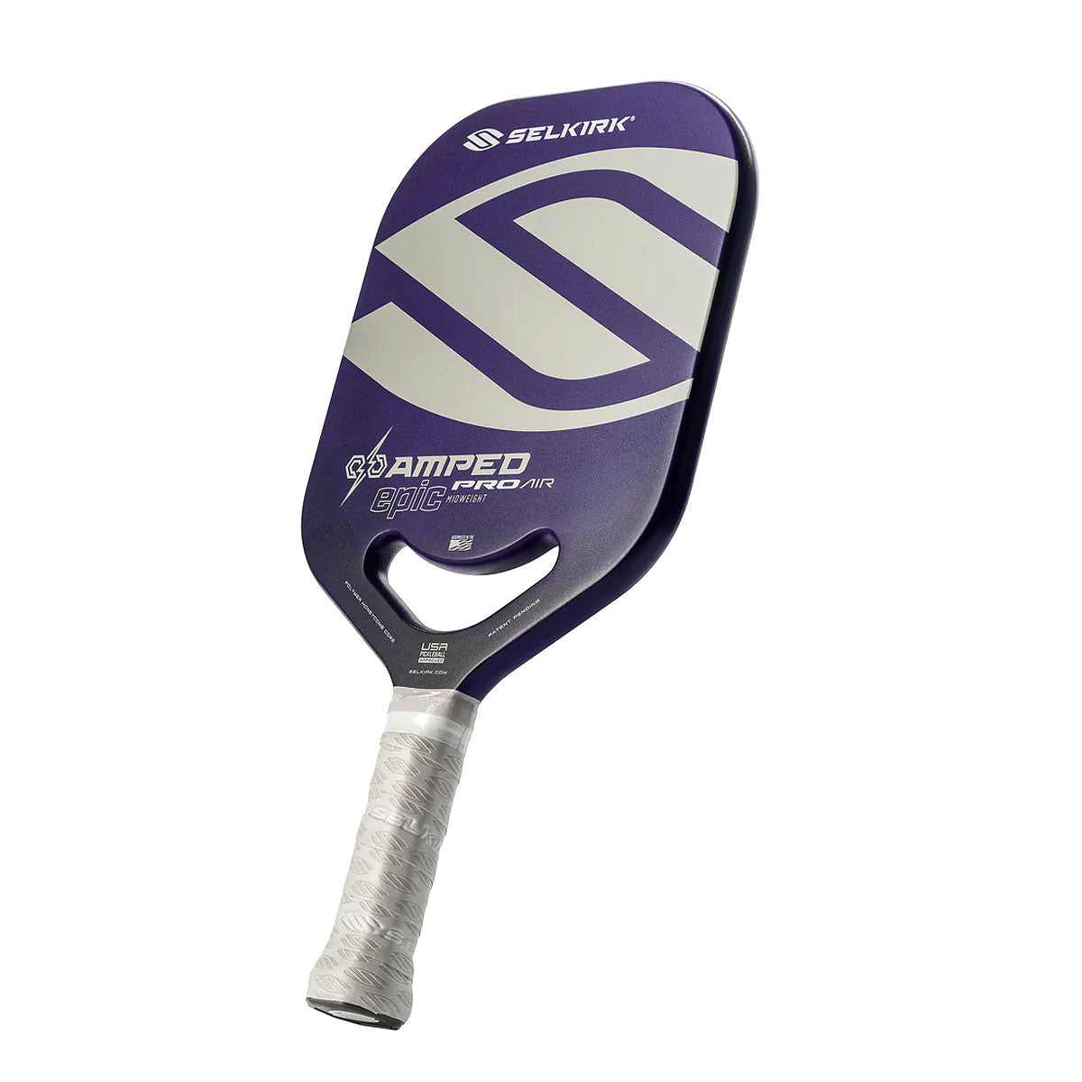 Selkirk Amped Pro Air Epic Pickleball Paddle Purple Angle