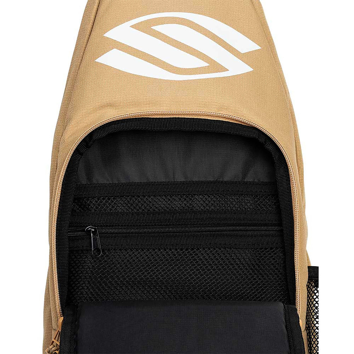 Selkirk Sling Bag Tan Unzipped