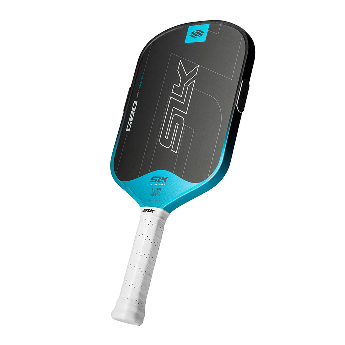 Selkirk SLK Geo 14mm Elongated Pickleball Paddle Cyan Angle