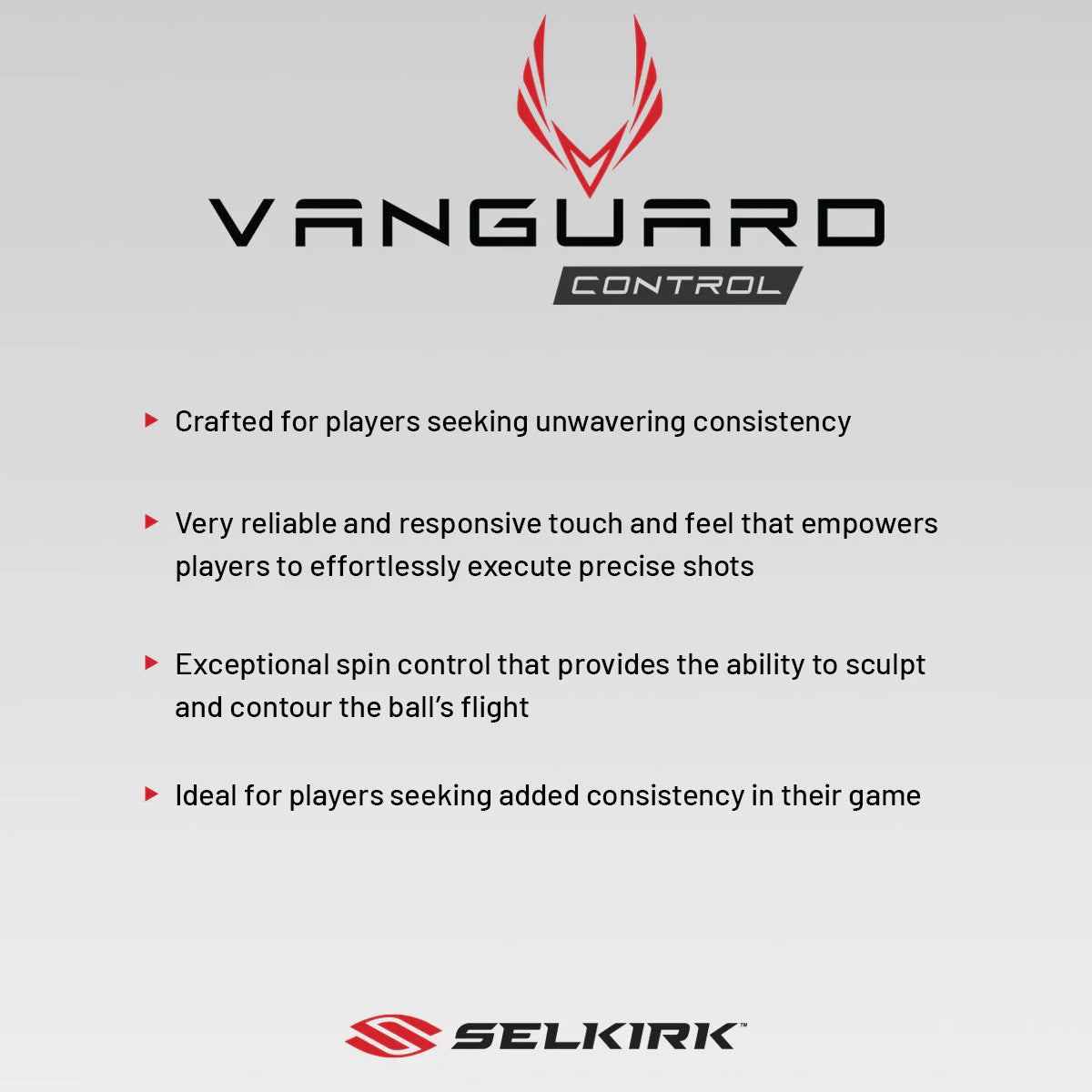 Selkirk Vanguard Control Epic Pickleball Paddle Features