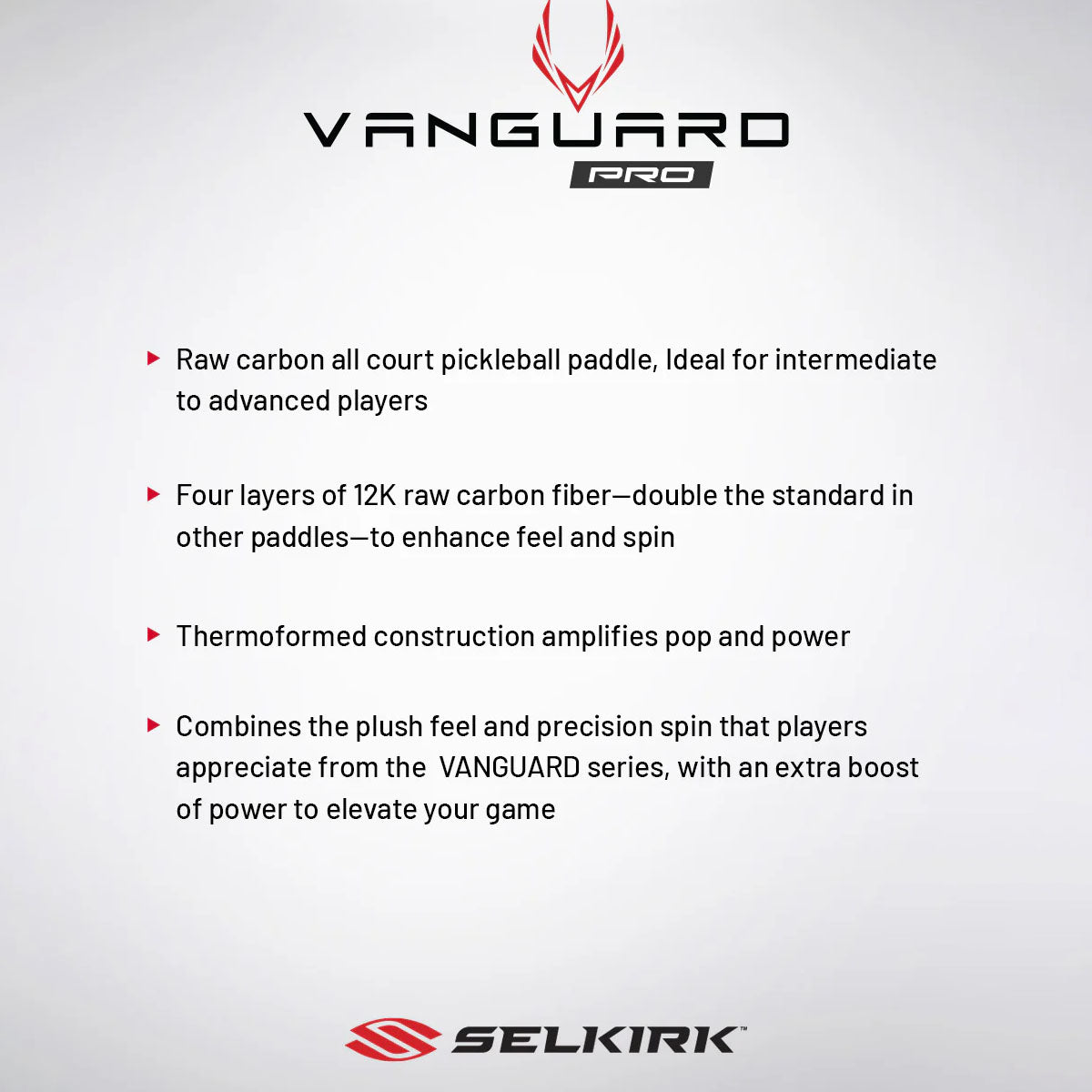 Selkirk Vanguard Pro Epic Pickleball Paddle Features