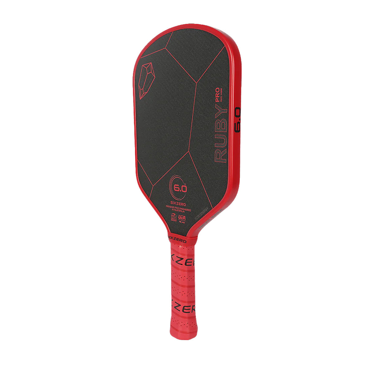 Six Zero Ruby Pro 14mm Pickleball Paddle Angle