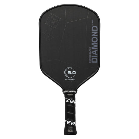 Six Zero Double Black Diamond Control 14mm Pickleball Paddle - Black & White