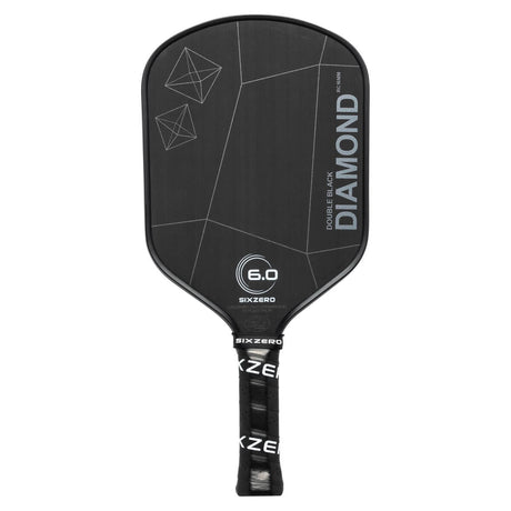 Six Zero Double Black Diamond Control 16mm Pickleball Paddle - Black and White