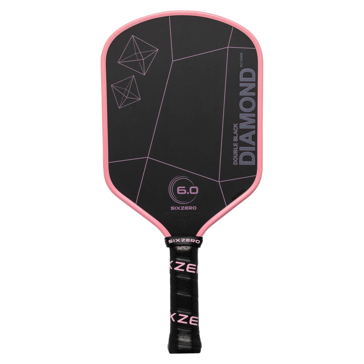 Six Zero Double Black Diamond Control 16mm Pickleball Paddle - Pink Cherry Blossom-Pink Edge