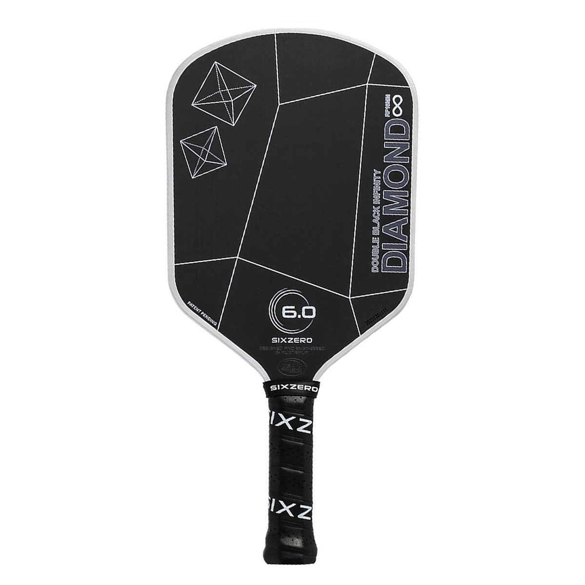 Six Zero Infinity Edgeless Double Black Diamond Control Pickleball Paddle White Main