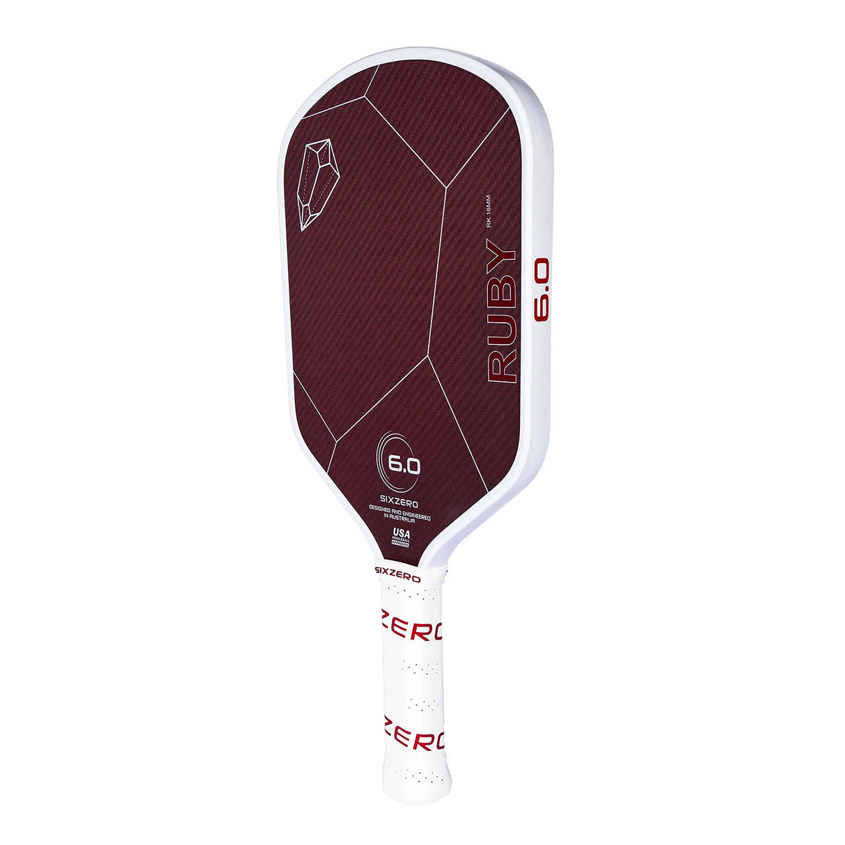 Six Zero Ruby 14mm Pickleball Paddle - Side View