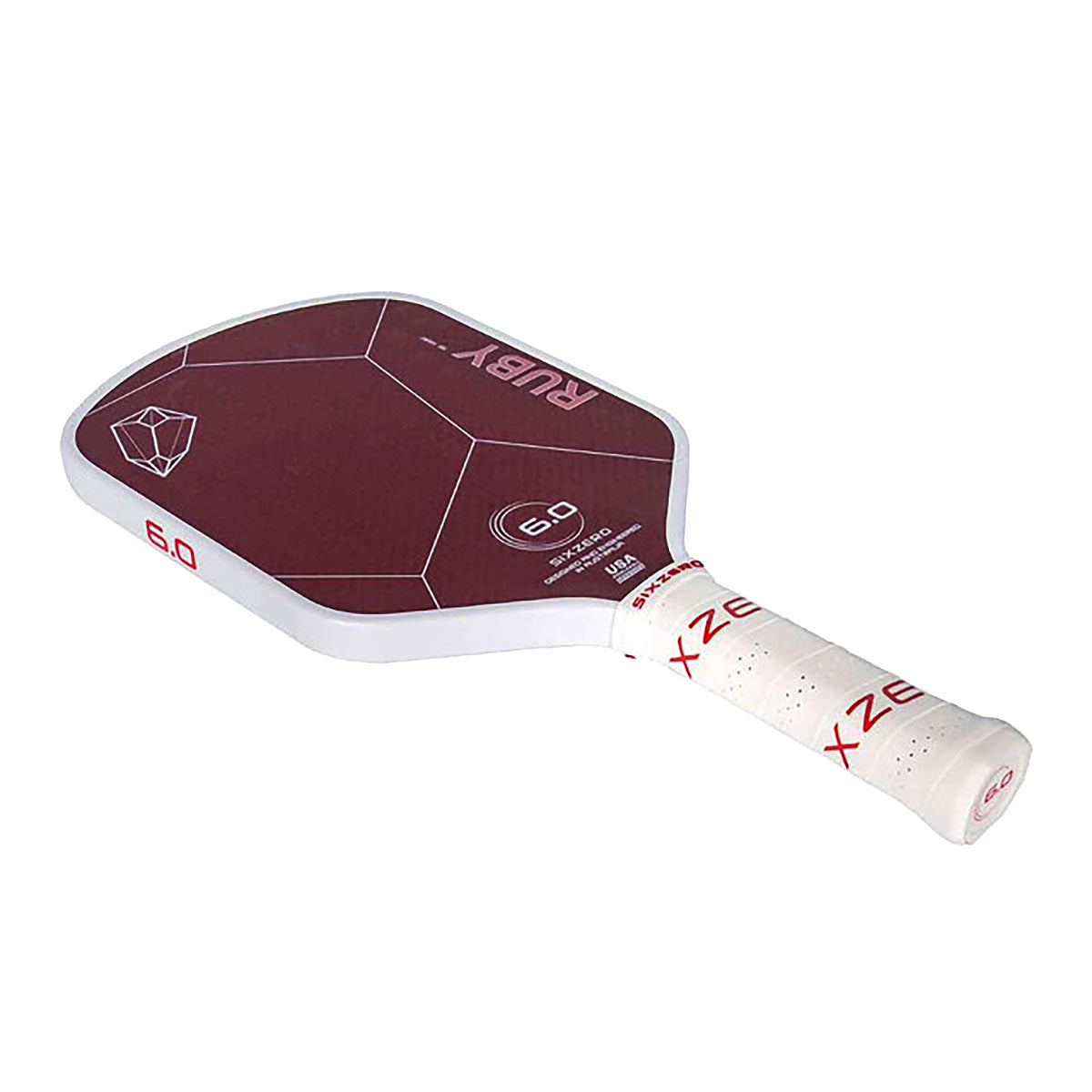 Six Zero Ruby 16mm Pickleball Paddle - Lying flat
