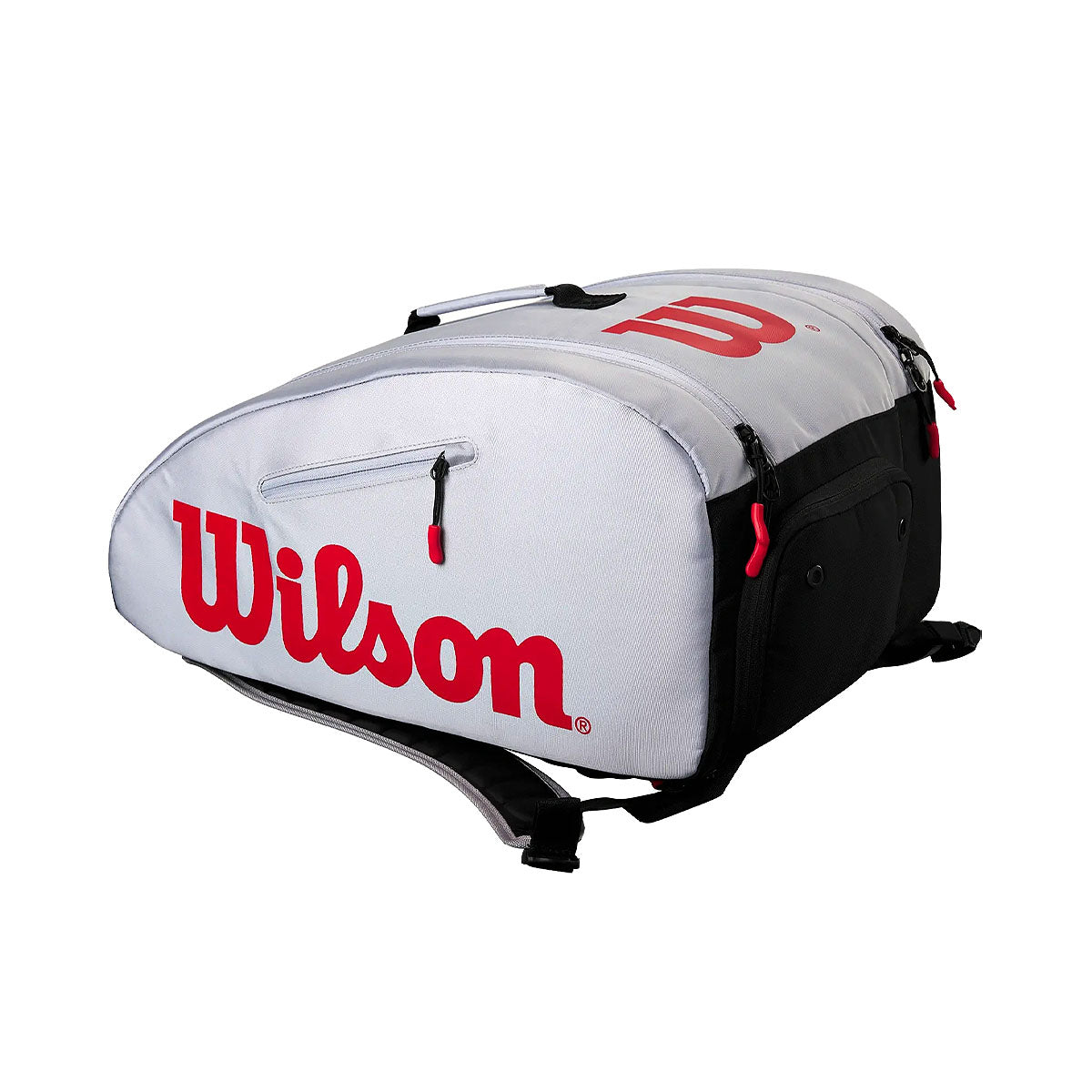Wilson Supertour Pickleball Bag Gray Red Black Angle