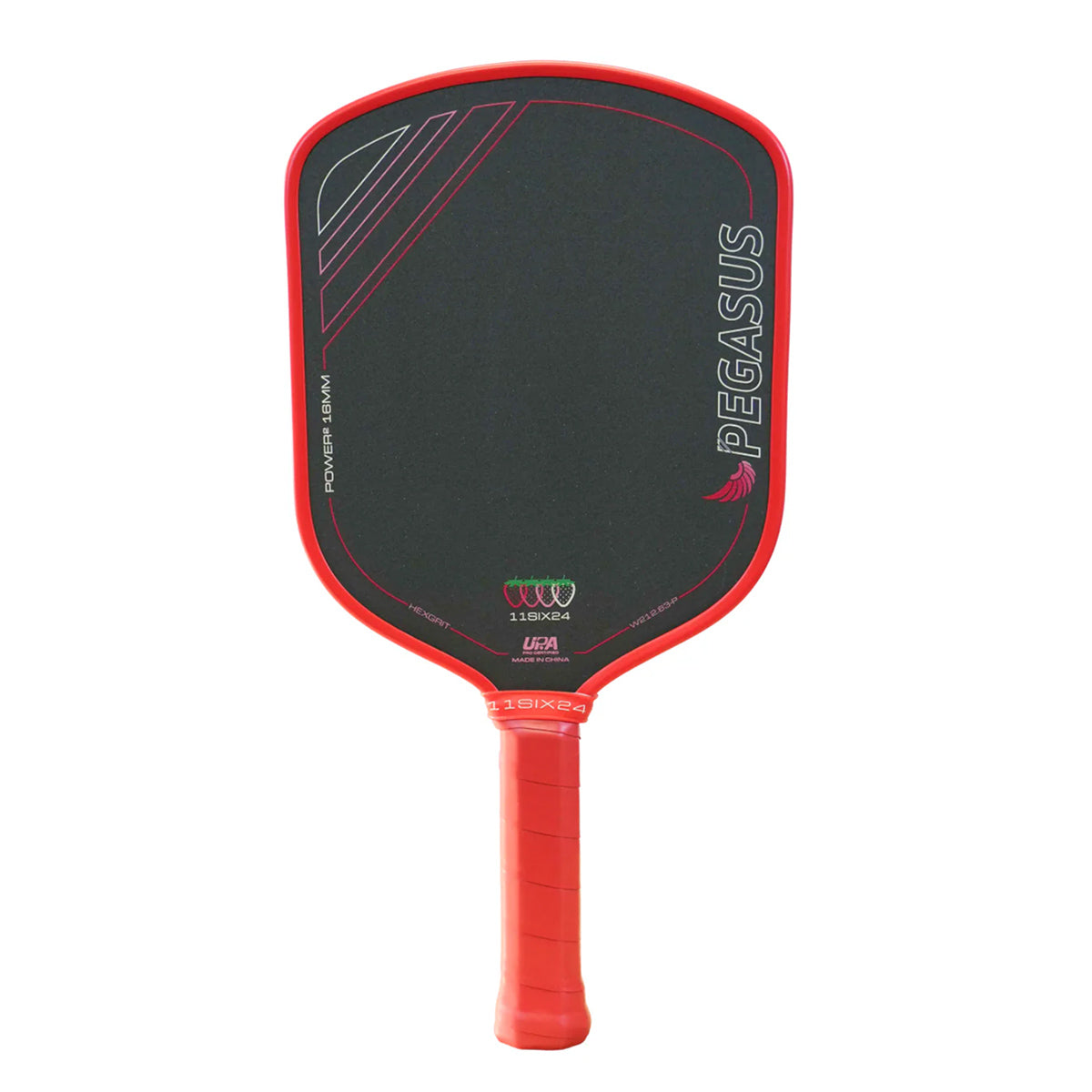 11SIX24 Pegasus Power 2 Widebody Pickleball Paddle Summer Strawberry