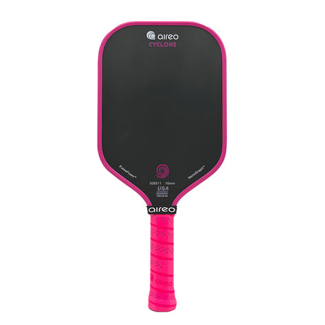 Aireo Cyclone Elongated 16mm Pickleball Paddle Hot Pink