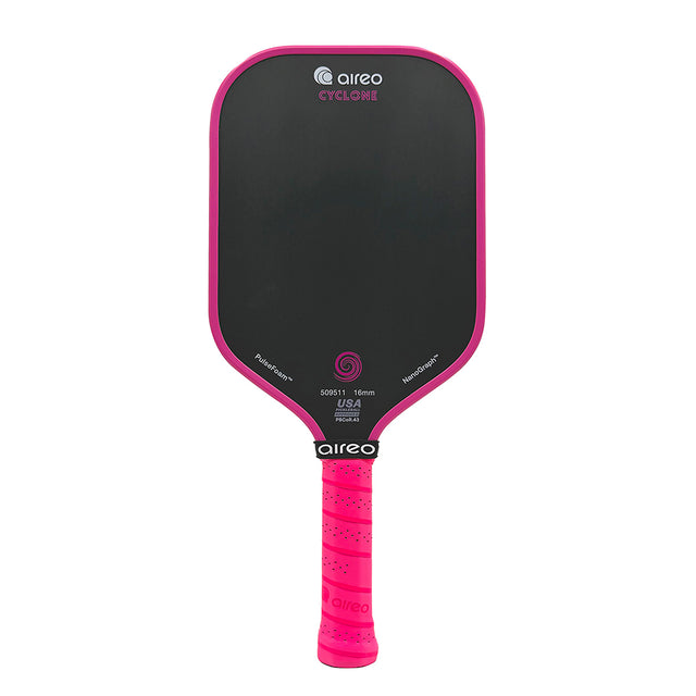 Aireo Cyclone Elongated 16mm Pickleball Paddle Hot Pink