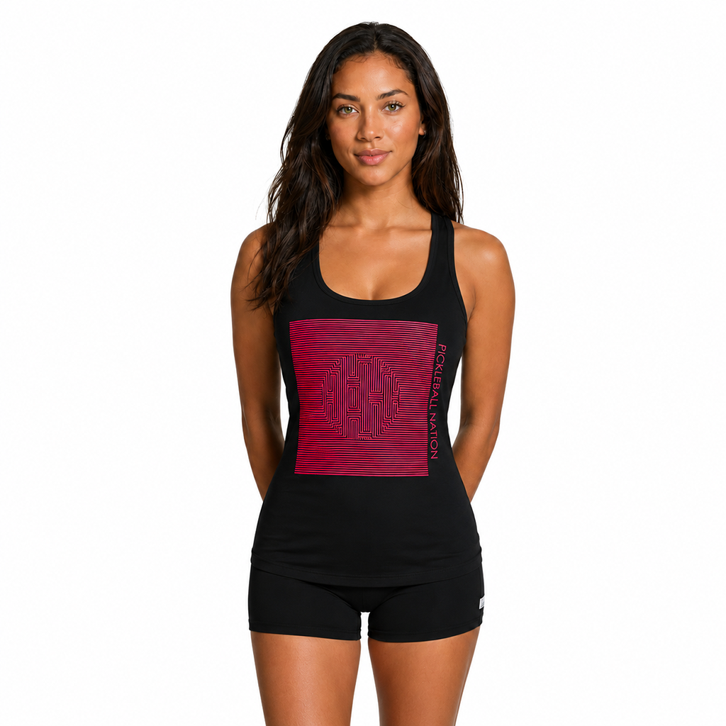 Ball Illusion Pickleball Nation Women’s Racerback Tank