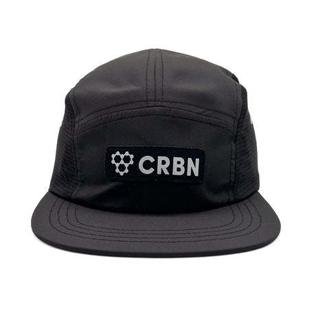 CRBN 5 Panel Runner Hat Black Front