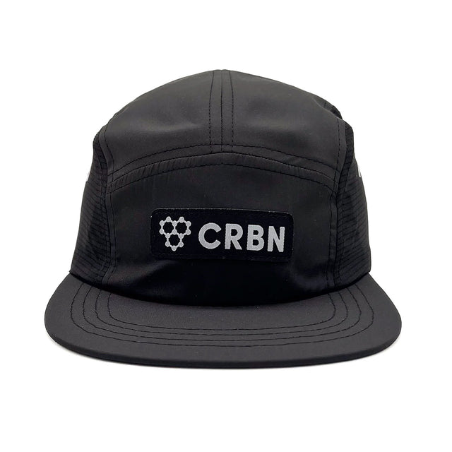 CRBN 5 Panel Runner Hat Black Front