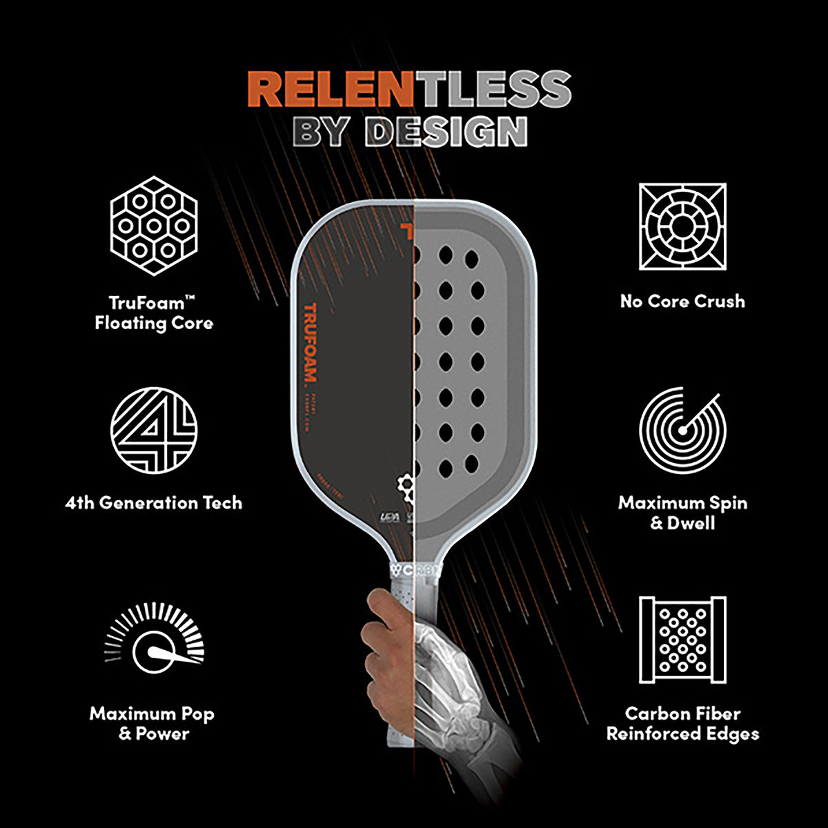 CRBN 1 TruFoam Barrage Elongated Long Handle Pickleball Paddle
